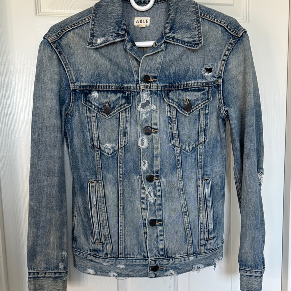 ABLE Distressed Denim Jacket staple piece